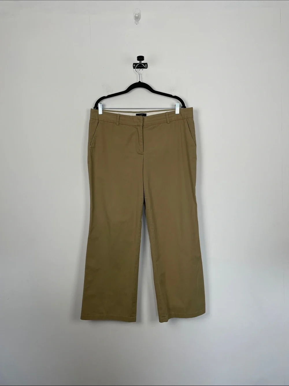 J Crew Cafe Wide Leg Women's 14 Sugar Brown Chino Trouser Business Casual Pants